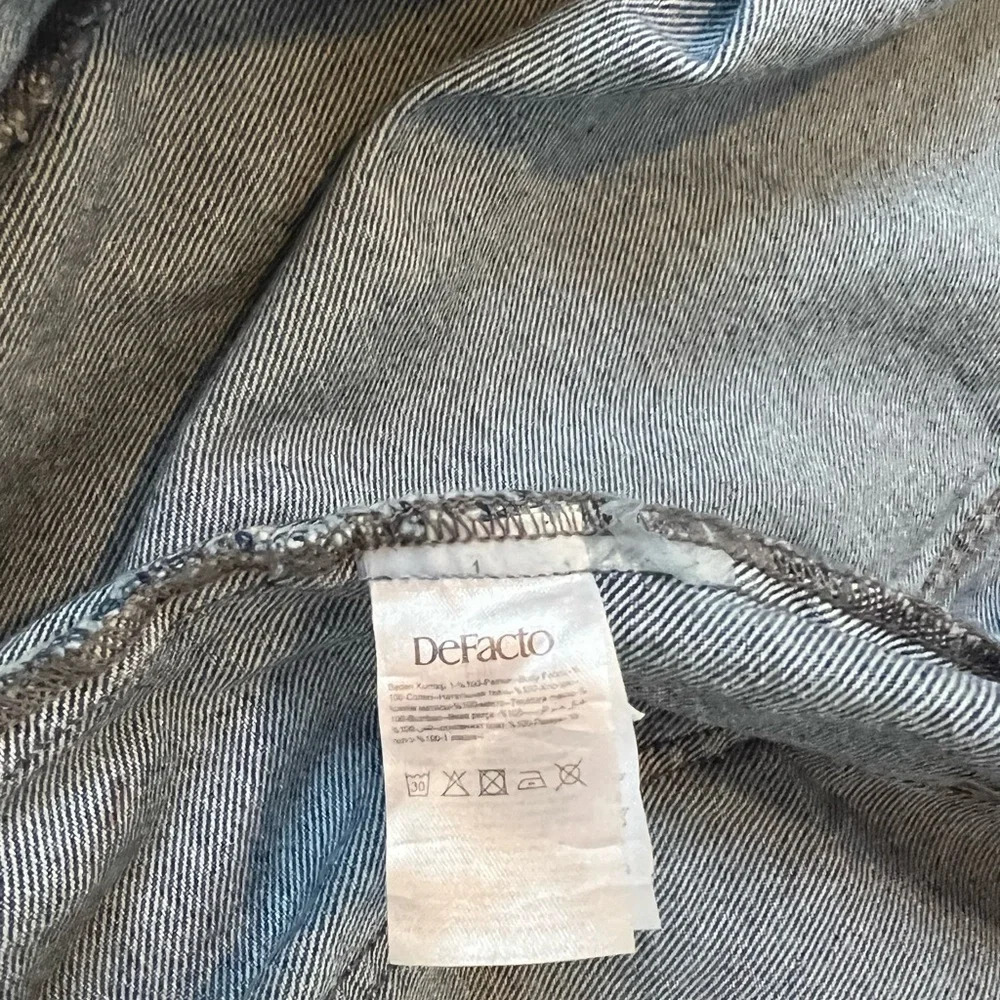 De Facto Denim Jeans Long Sleeve Jacket Dark Blue Navy Large With Pockets - Picture 11 of 11